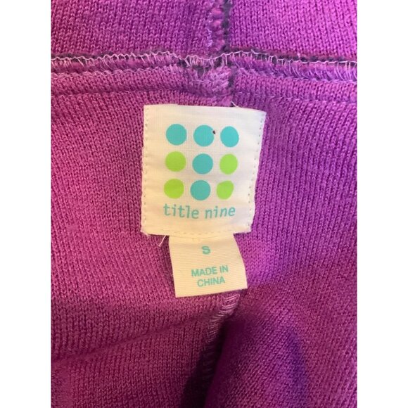 Title Nine Purple Merino Wool Blend Belted Tie Front Hooded Sweater, Size S - Picture 9 of 10